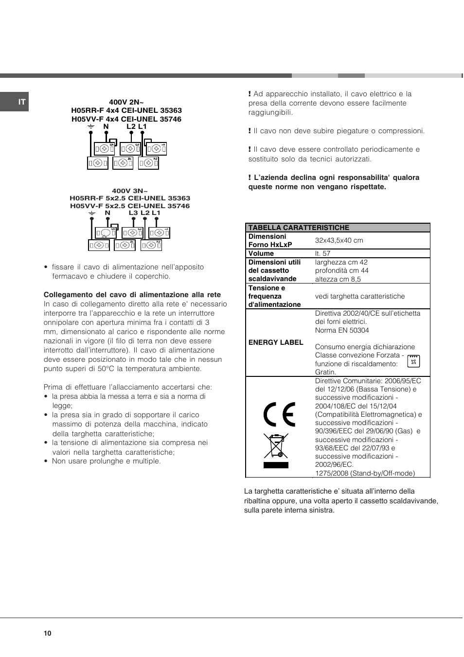 Hotpoint Ariston CE6IFA.T X F-HA S User Manual | Page 10 / 64