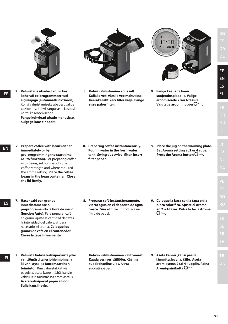 Electrolux EKAM300 User Manual | Page 33 / 154