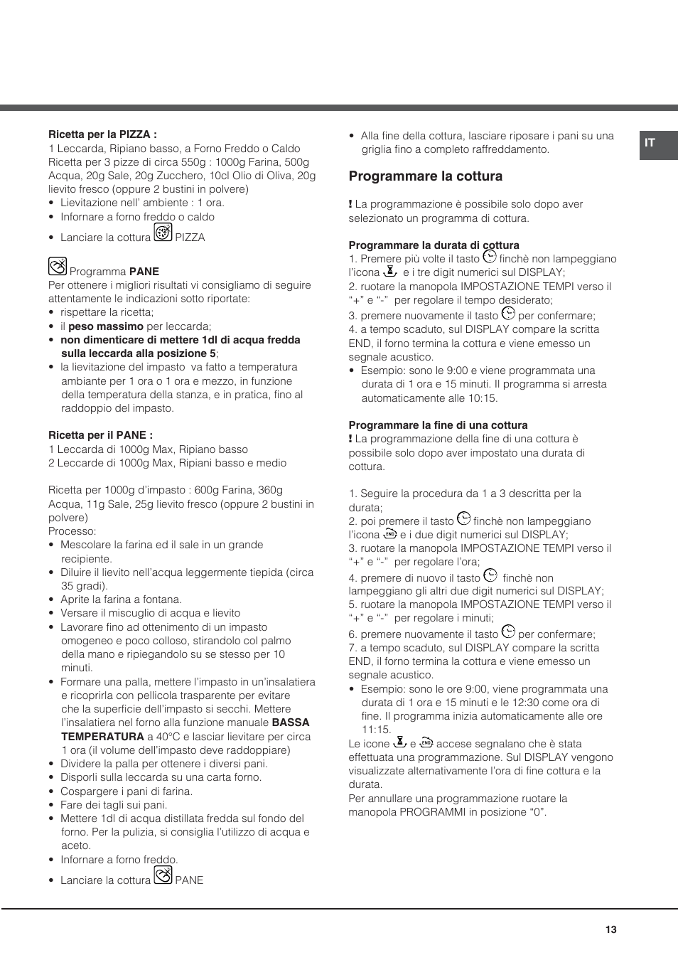 Programmare la cottura | Hotpoint Ariston CE6IFA.F X F-HA S User Manual | Page 13 / 68