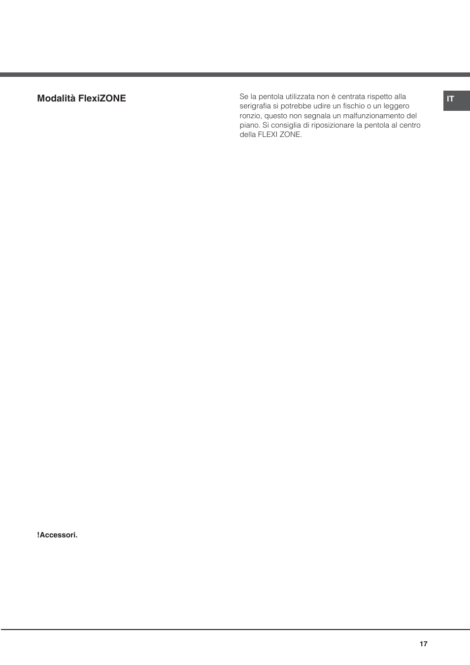Modalità flexizone | Hotpoint Ariston CE6IFA.F X F-HA S User Manual | Page 17 / 68