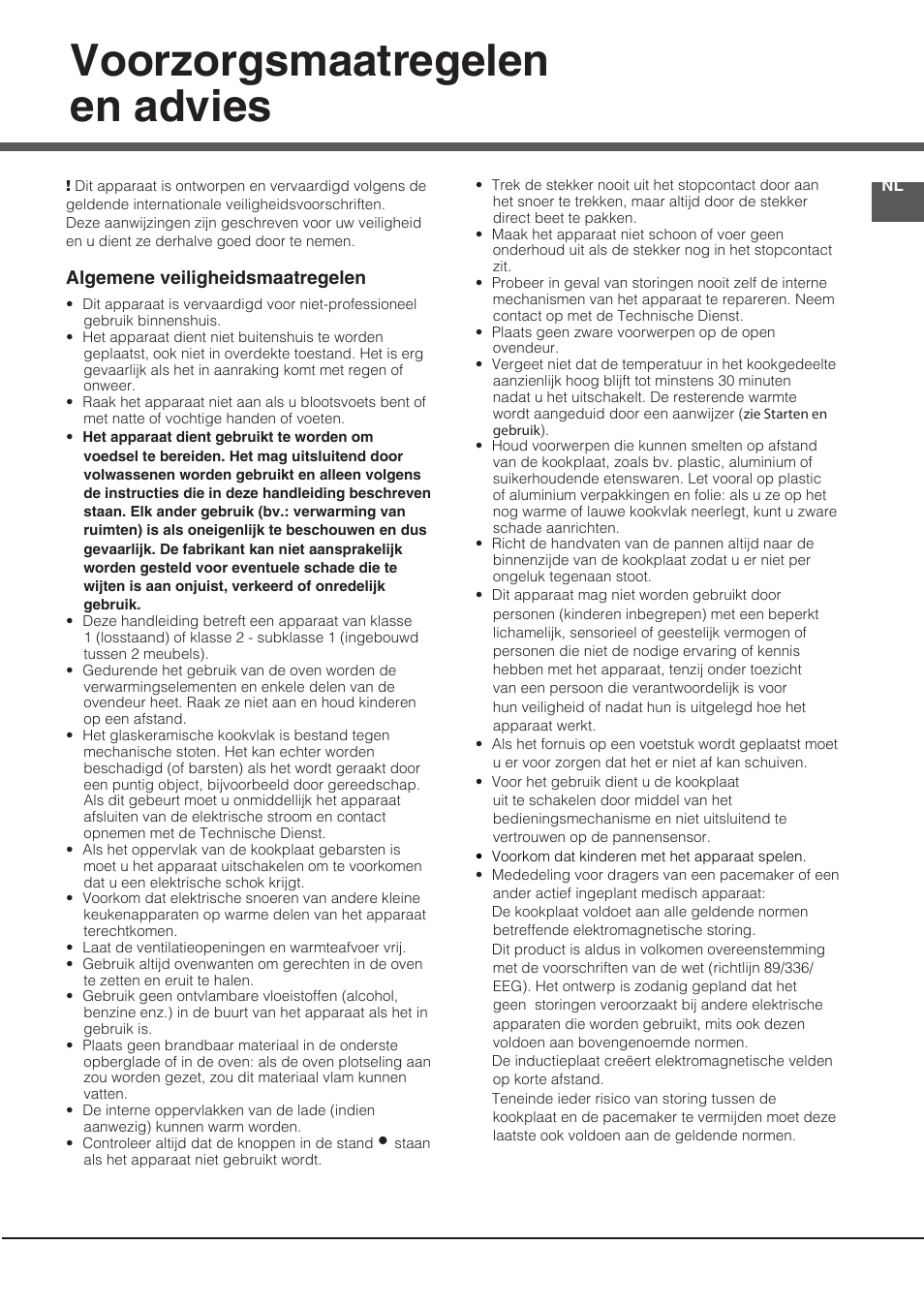 Voorzorgsmaatregelen en advies | Hotpoint Ariston CE6IFA.F X F-HA S User Manual | Page 65 / 68