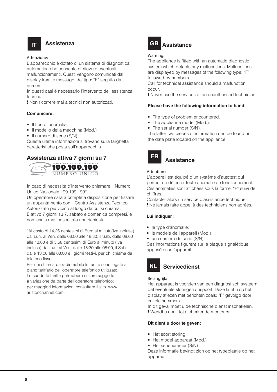 Hotpoint Ariston CE6IFA.F X F-HA S User Manual | Page 8 / 68
