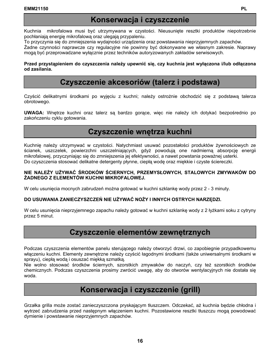 Electrolux EMM21150S User Manual | Page 104 / 164