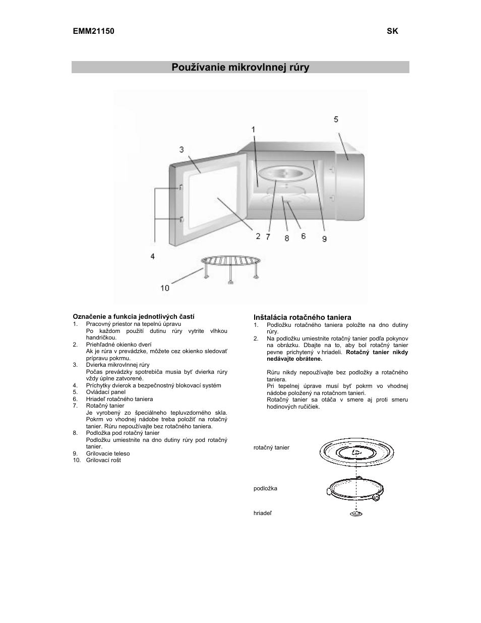 Používanie mikrovlnnej rúry | Electrolux EMM21150S User Manual | Page 127 / 164