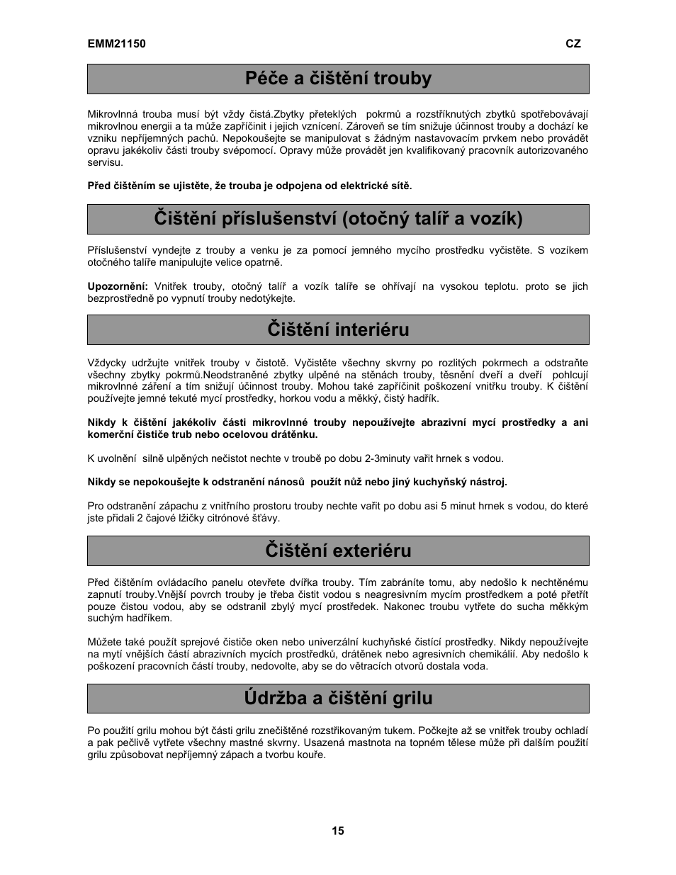 Electrolux EMM21150S User Manual | Page 44 / 164