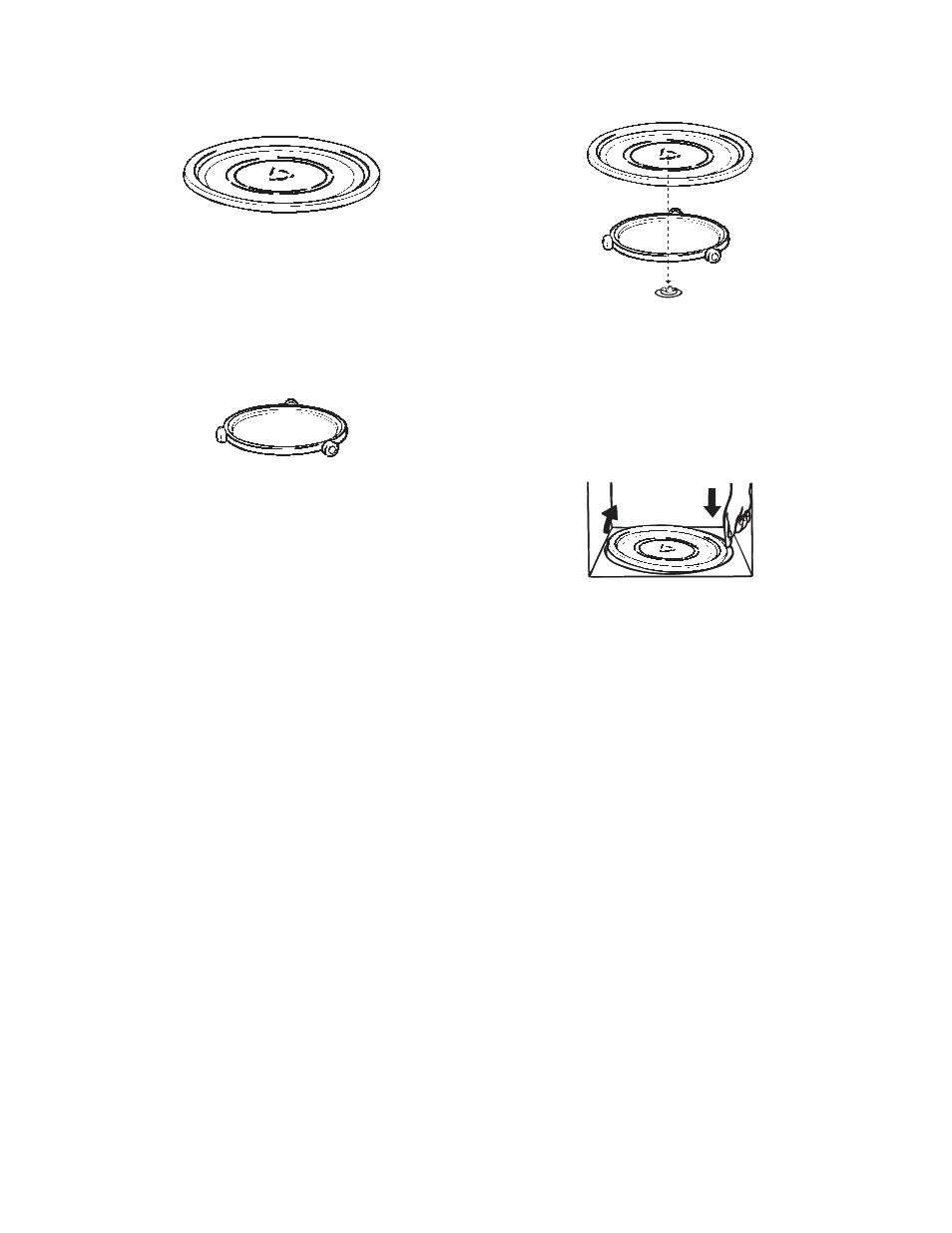 Varusteet, Pyörivän kuumennusalustan asettaminen paikalleen | Electrolux EMM21150S User Manual | Page 69 / 164