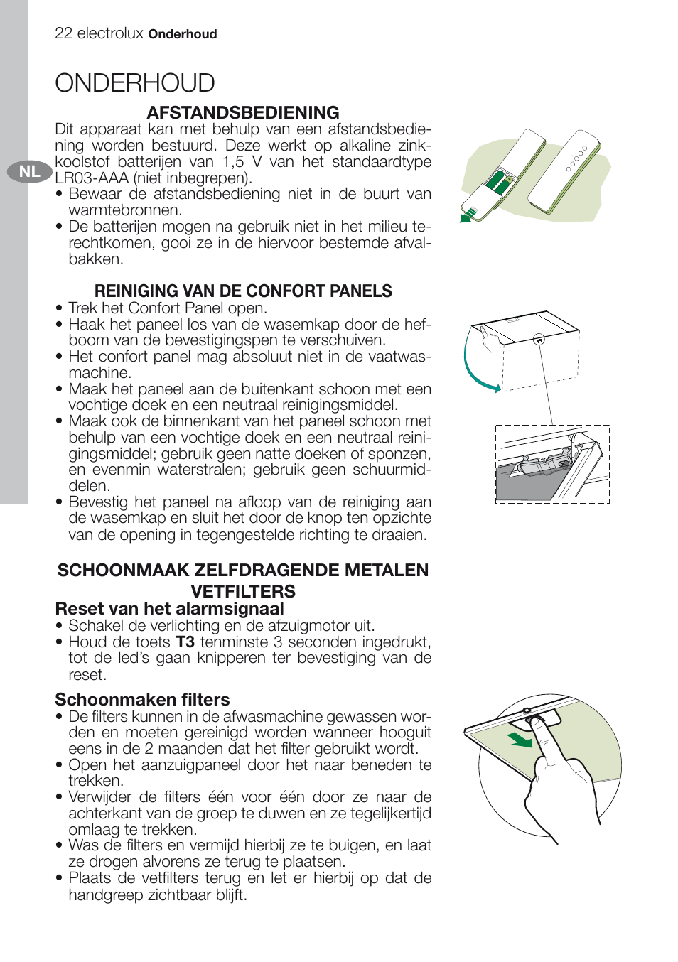 Onderhoud | Electrolux EFG60750X User Manual | Page 22 / 62