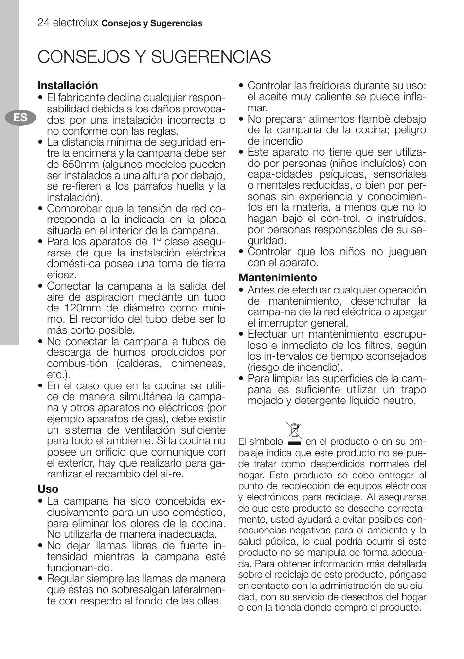 Consejos y sugerencias | Electrolux EFG60750X User Manual | Page 24 / 62