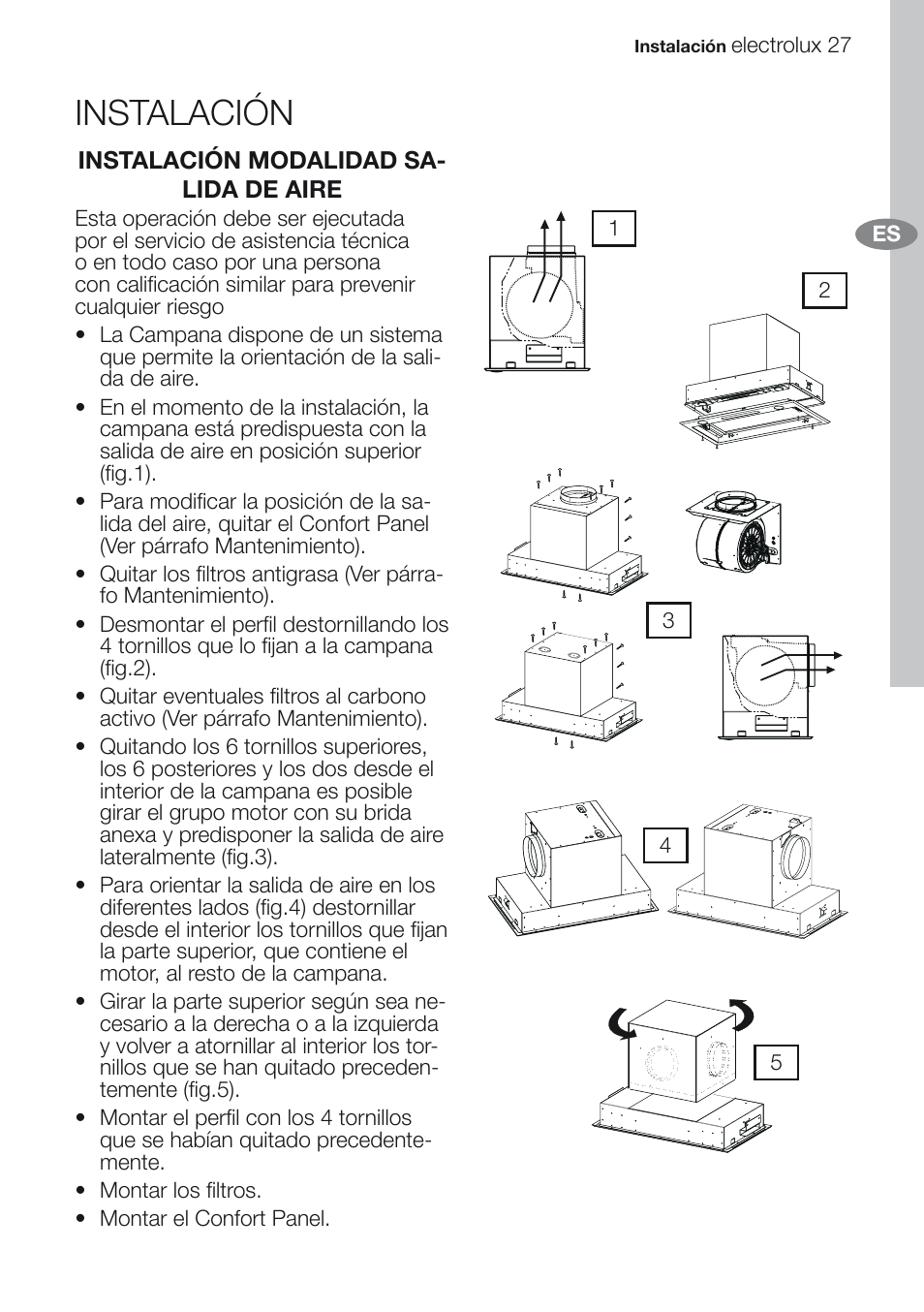 Instalación | Electrolux EFG60750X User Manual | Page 27 / 62