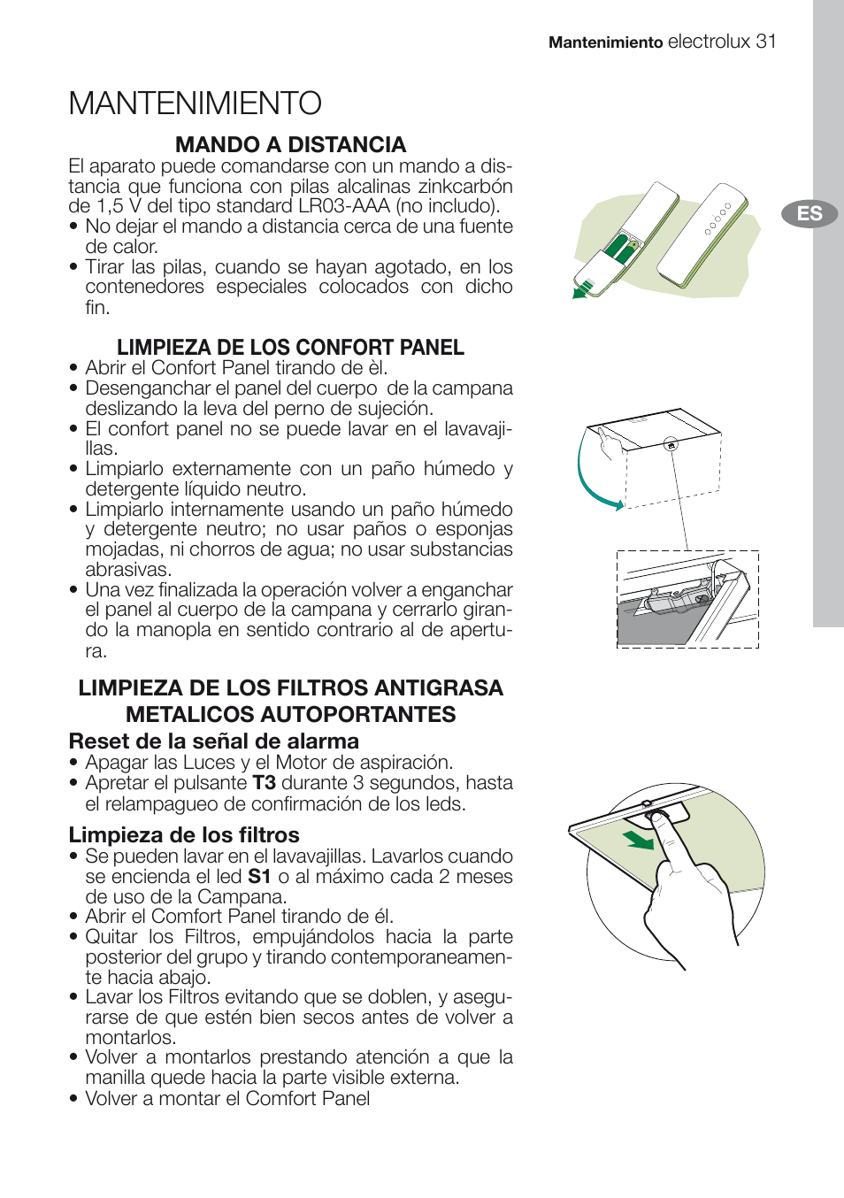 Mantenimiento | Electrolux EFG60750X User Manual | Page 31 / 62