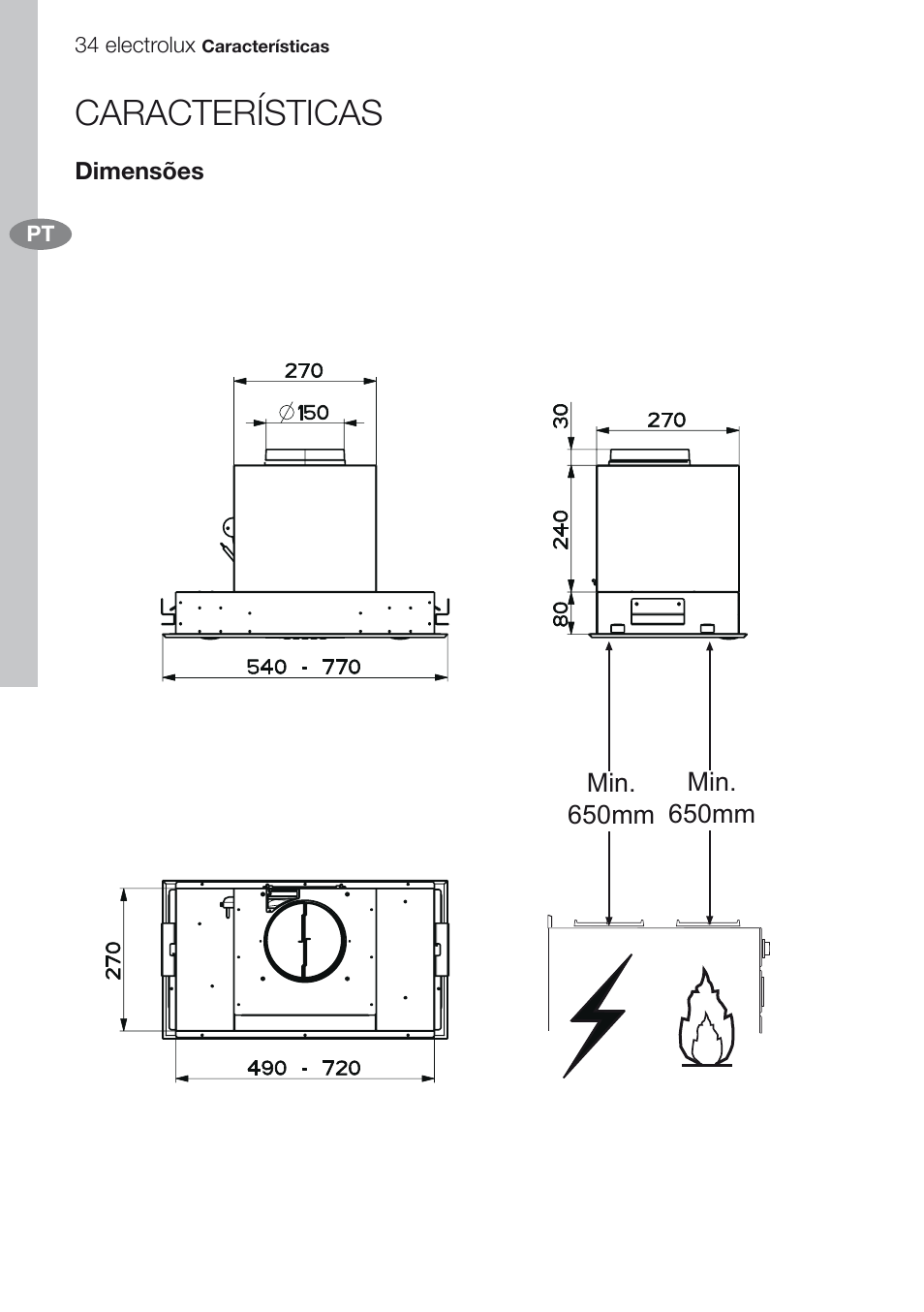 Características | Electrolux EFG60750X User Manual | Page 34 / 62