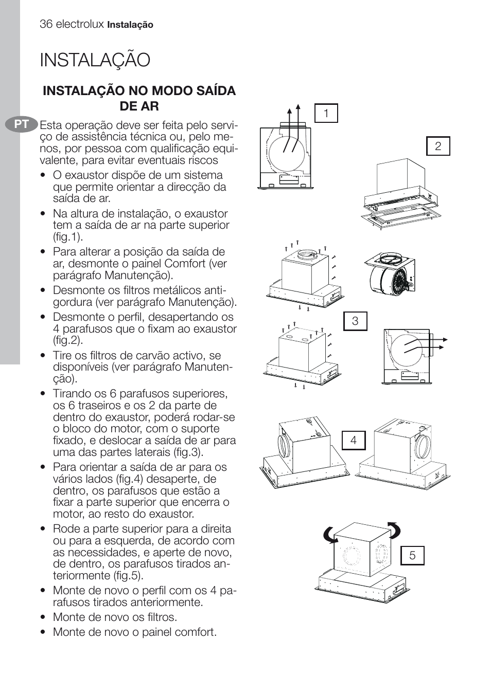 Instalação | Electrolux EFG60750X User Manual | Page 36 / 62