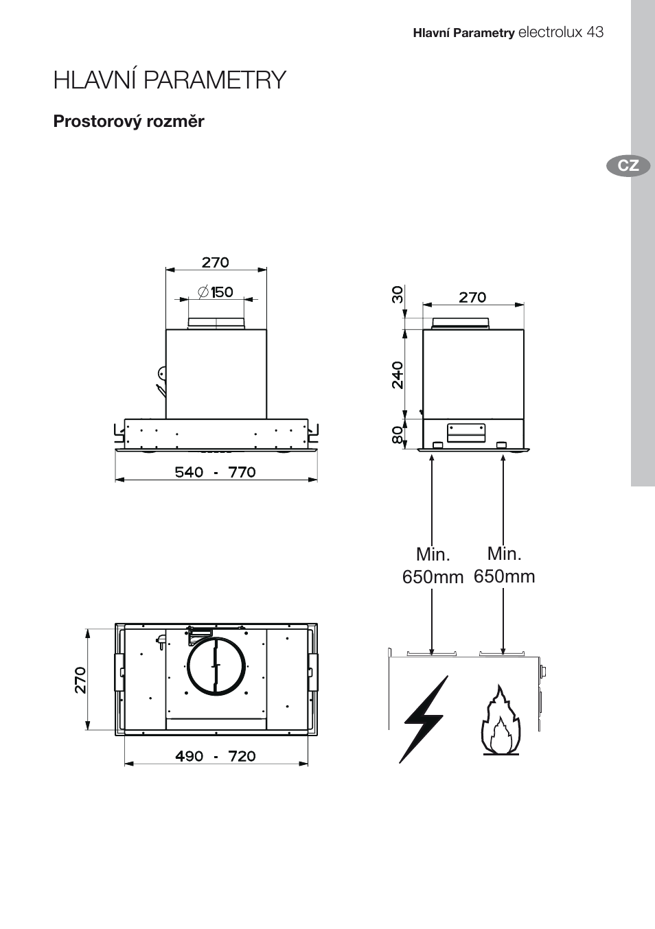 Hlavní parametry | Electrolux EFG60750X User Manual | Page 43 / 62