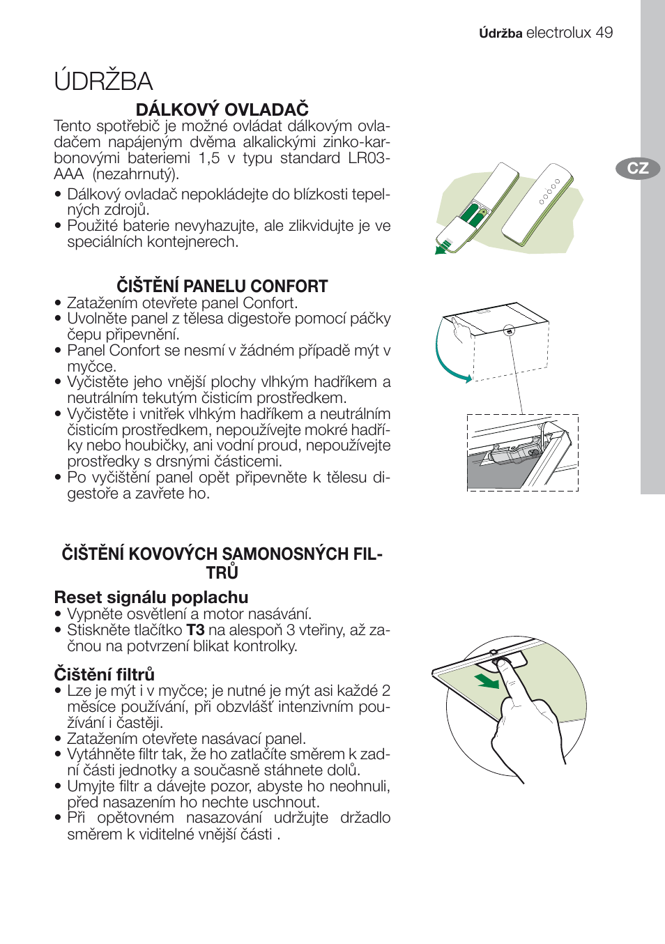 Údržba | Electrolux EFG60750X User Manual | Page 49 / 62