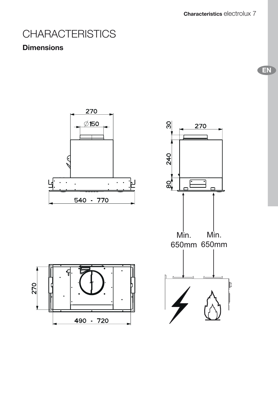 Characteristics | Electrolux EFG60750X User Manual | Page 7 / 62