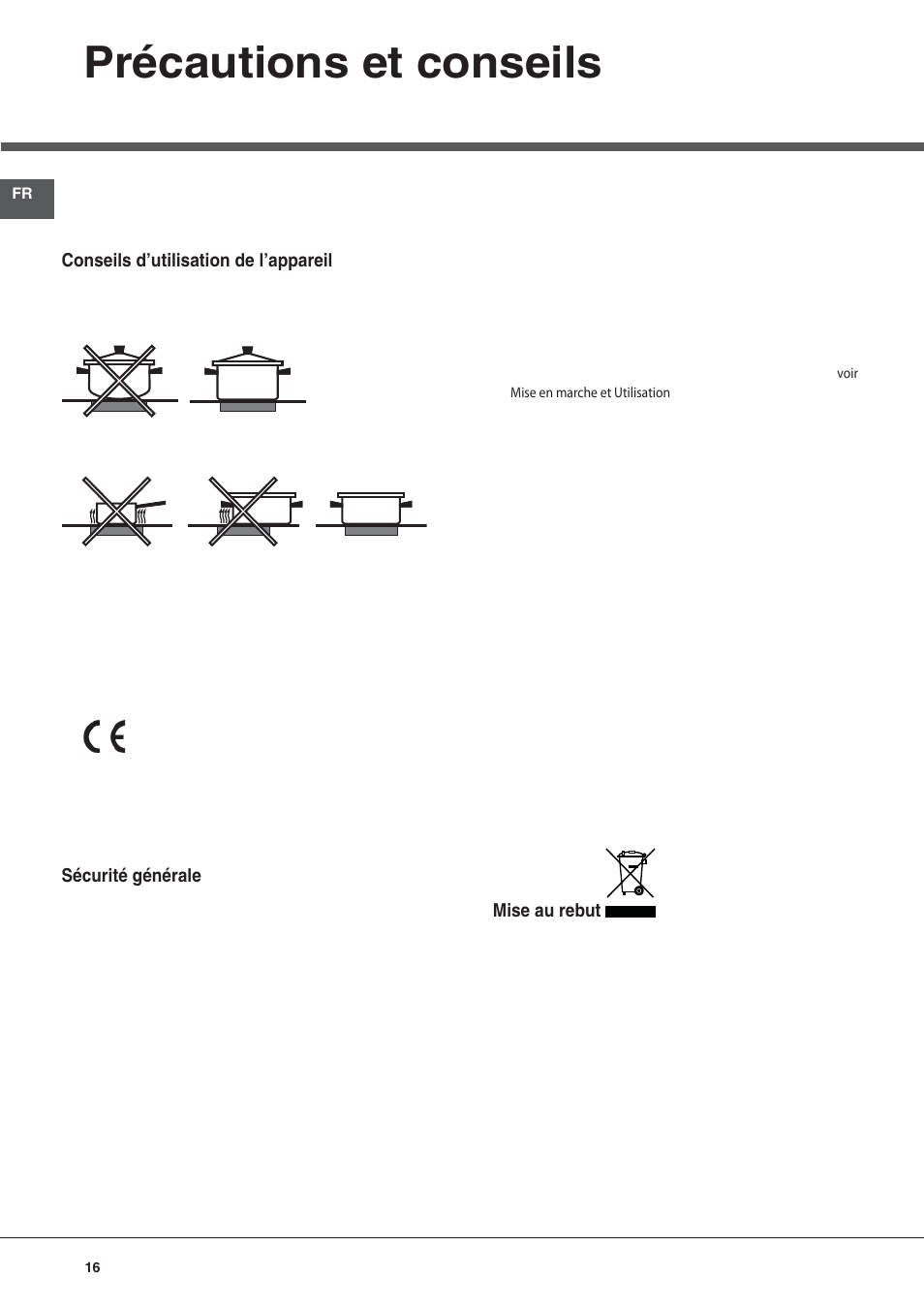 Précautions et conseils | Hotpoint Ariston KRM 640 C User Manual | Page 16 / 76