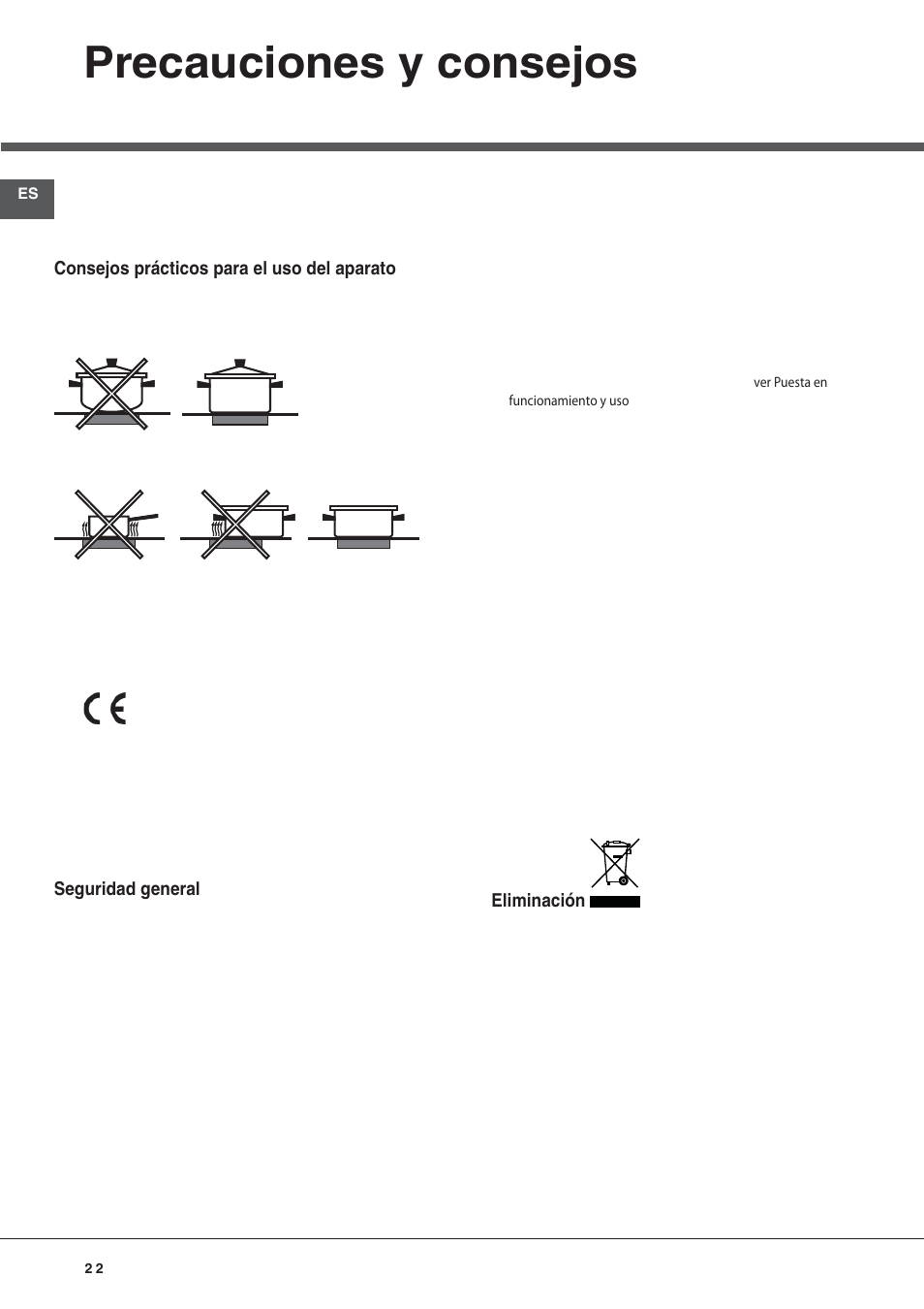 Precauciones y consejos | Hotpoint Ariston KRM 640 C User Manual | Page 22 / 76