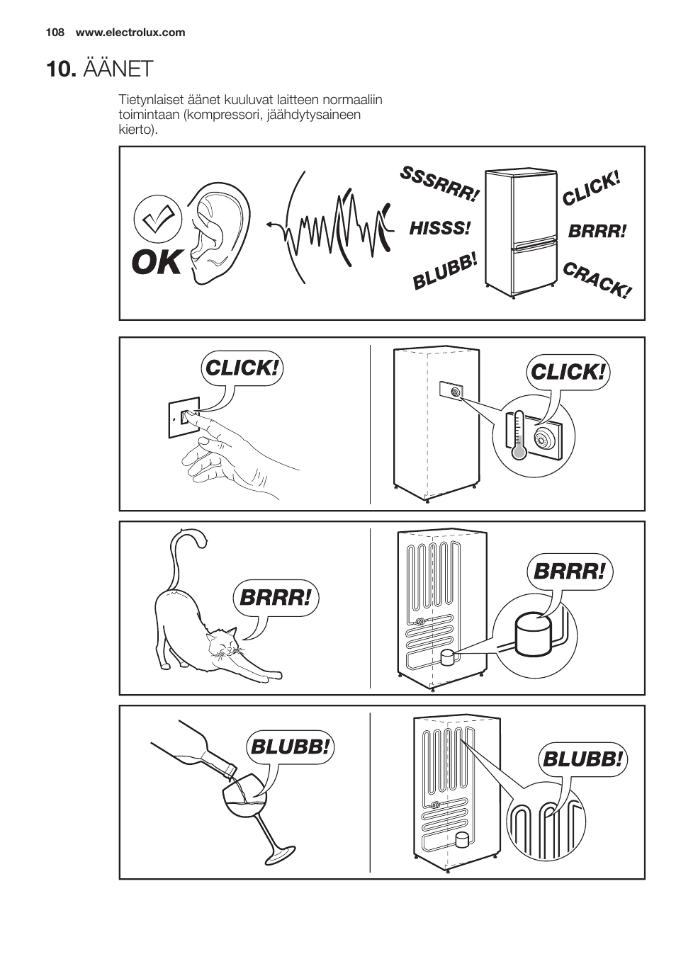 Äänet | Electrolux EN2401AOX User Manual | Page 108 / 128