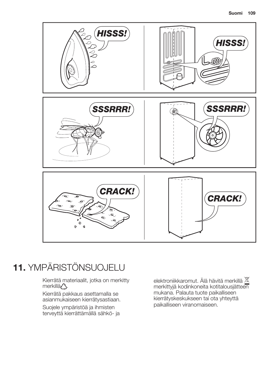 Ympäristönsuojelu | Electrolux EN2401AOX User Manual | Page 109 / 128
