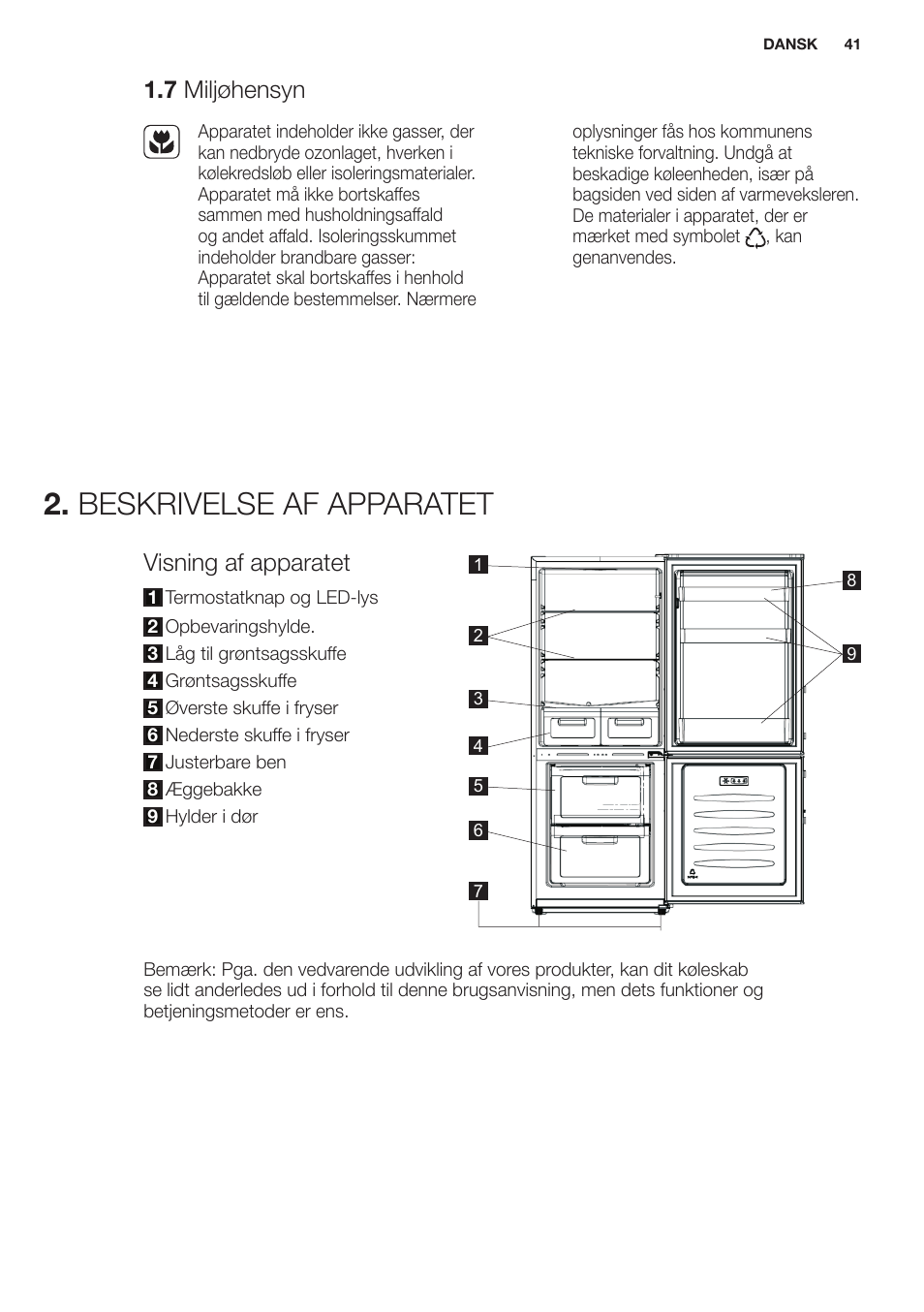 Beskrivelse af apparatet, 7 miljøhensyn, Visning af apparatet | Electrolux EN2401AOX User Manual | Page 41 / 128