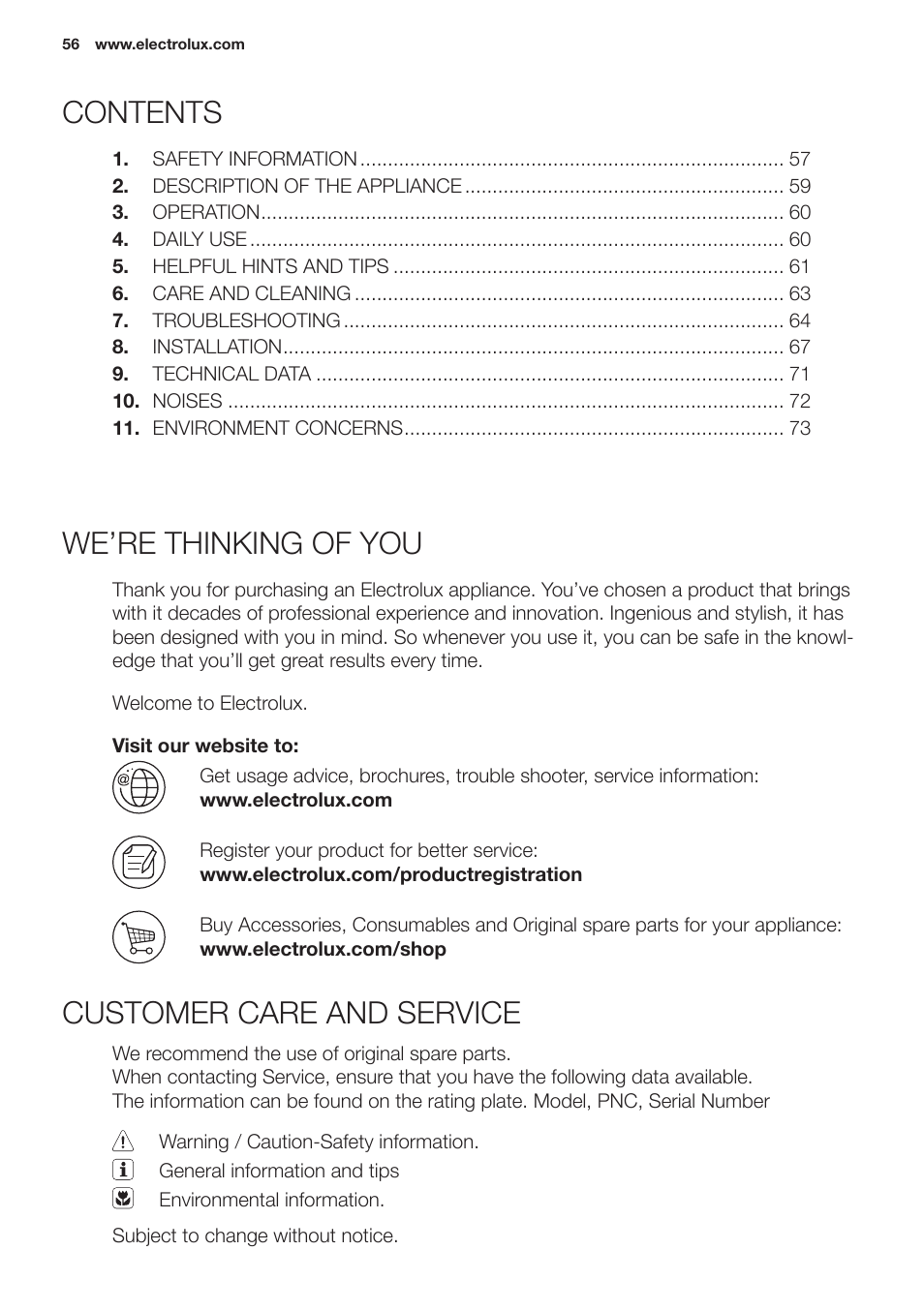Electrolux EN2401AOX User Manual | Page 56 / 128