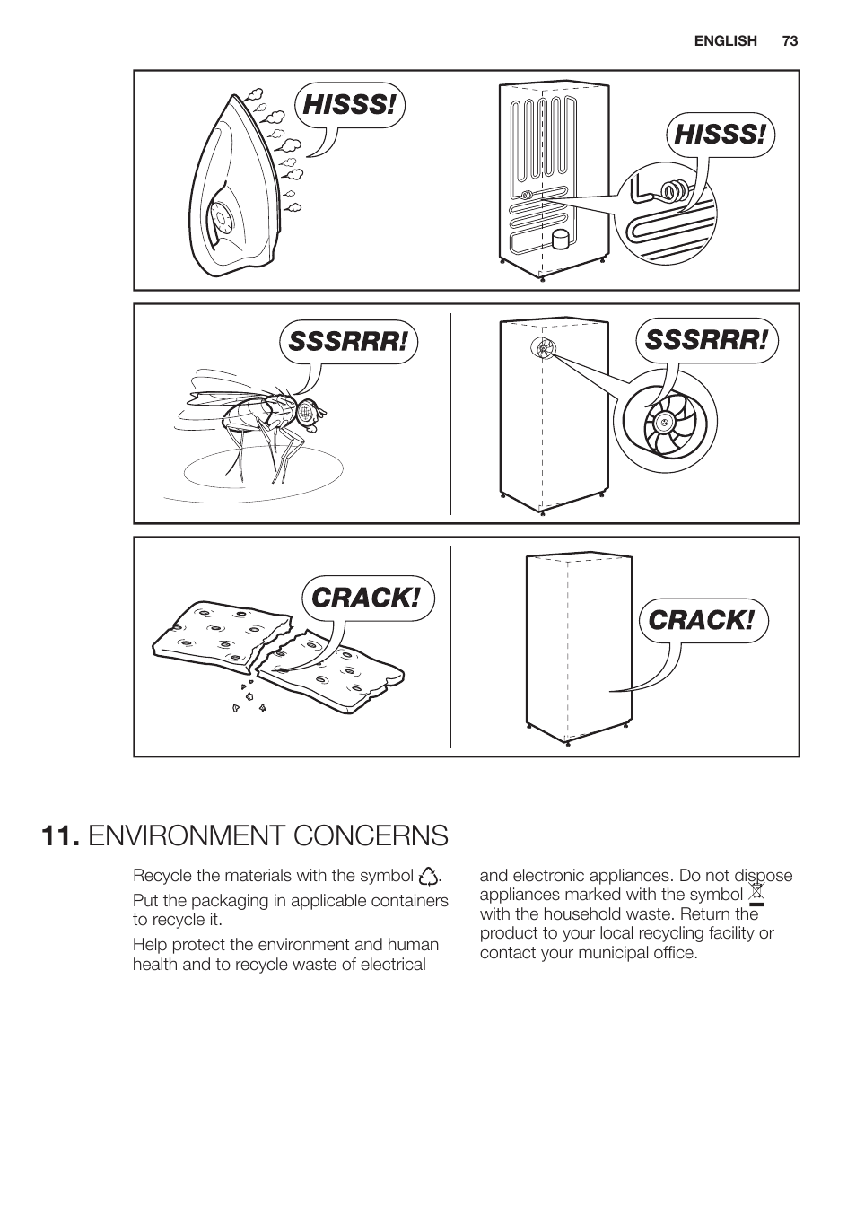 Environment concerns | Electrolux EN2401AOX User Manual | Page 73 / 128