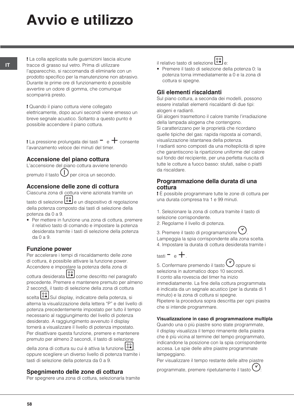 Avvio e utilizzo | Hotpoint Ariston KRO 642 TO B User Manual | Page 58 / 84