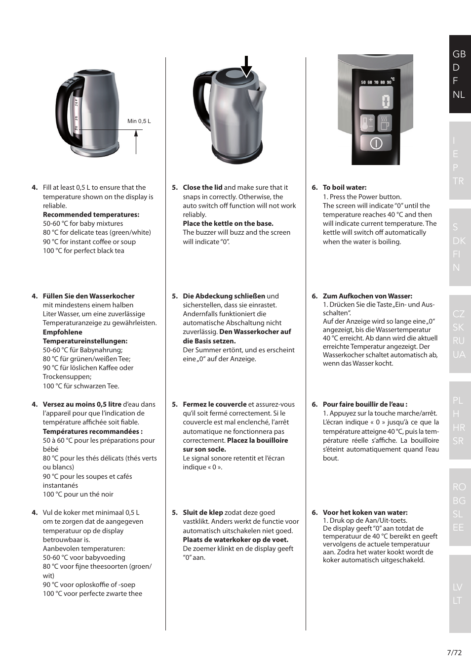 Electrolux EEWA7500 User Manual | Page 7 / 72