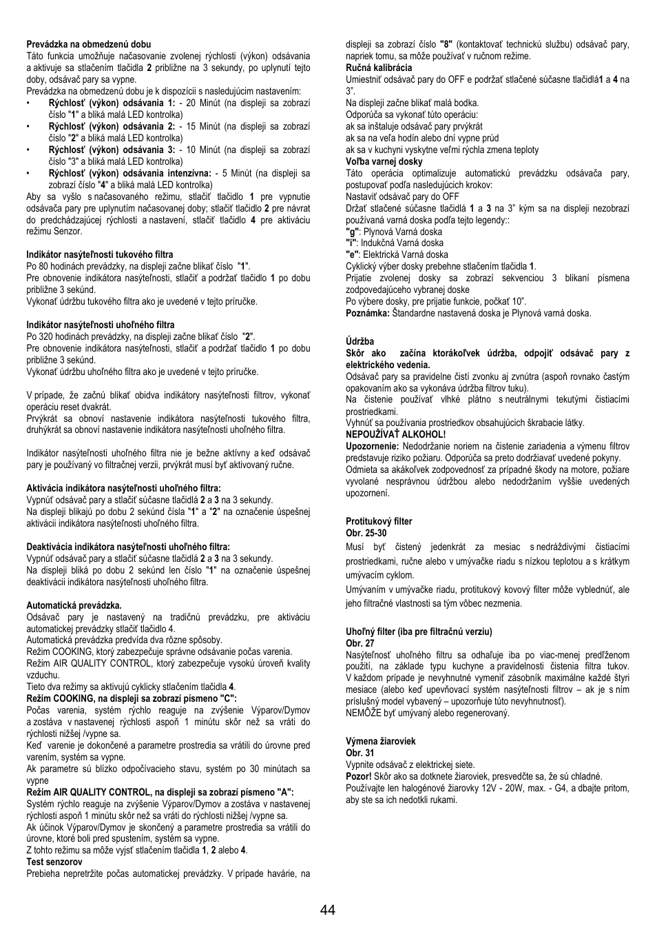 Electrolux EFA90600X User Manual | Page 44 / 84