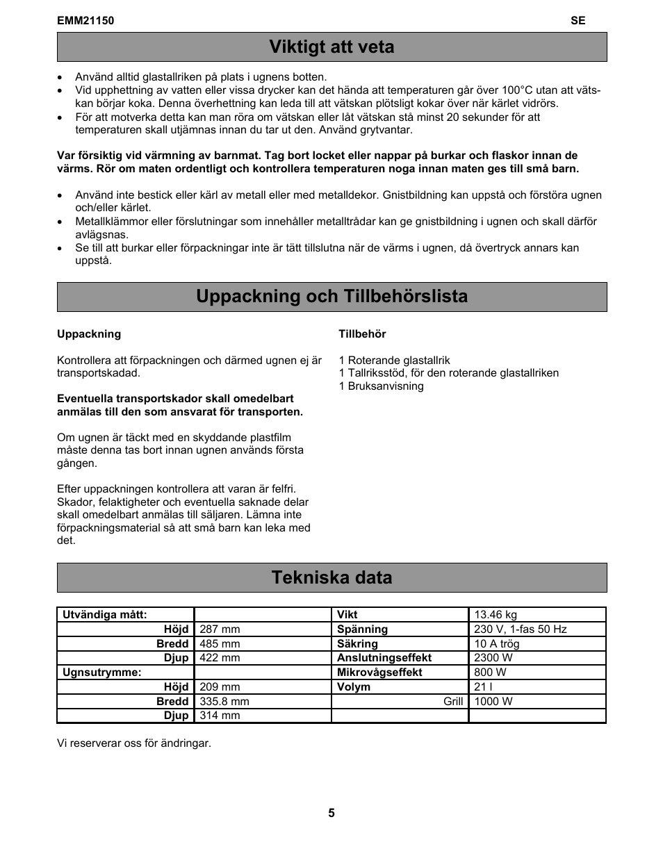 Electrolux EMM21150W User Manual | Page 140 / 180