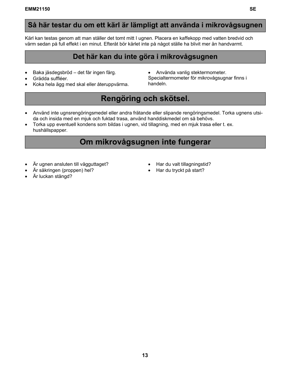 Electrolux EMM21150W User Manual | Page 148 / 180