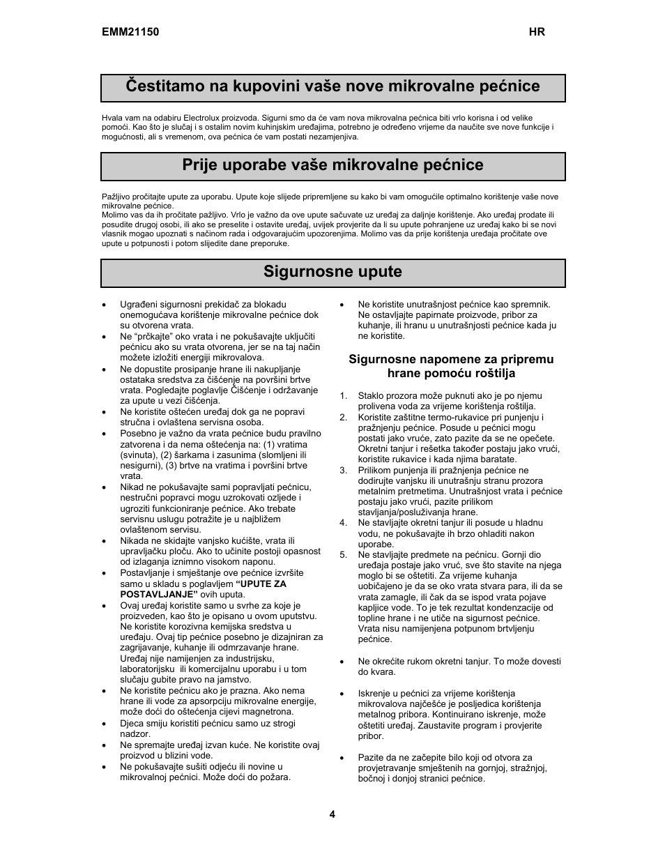 Electrolux EMM21150W User Manual | Page 20 / 180