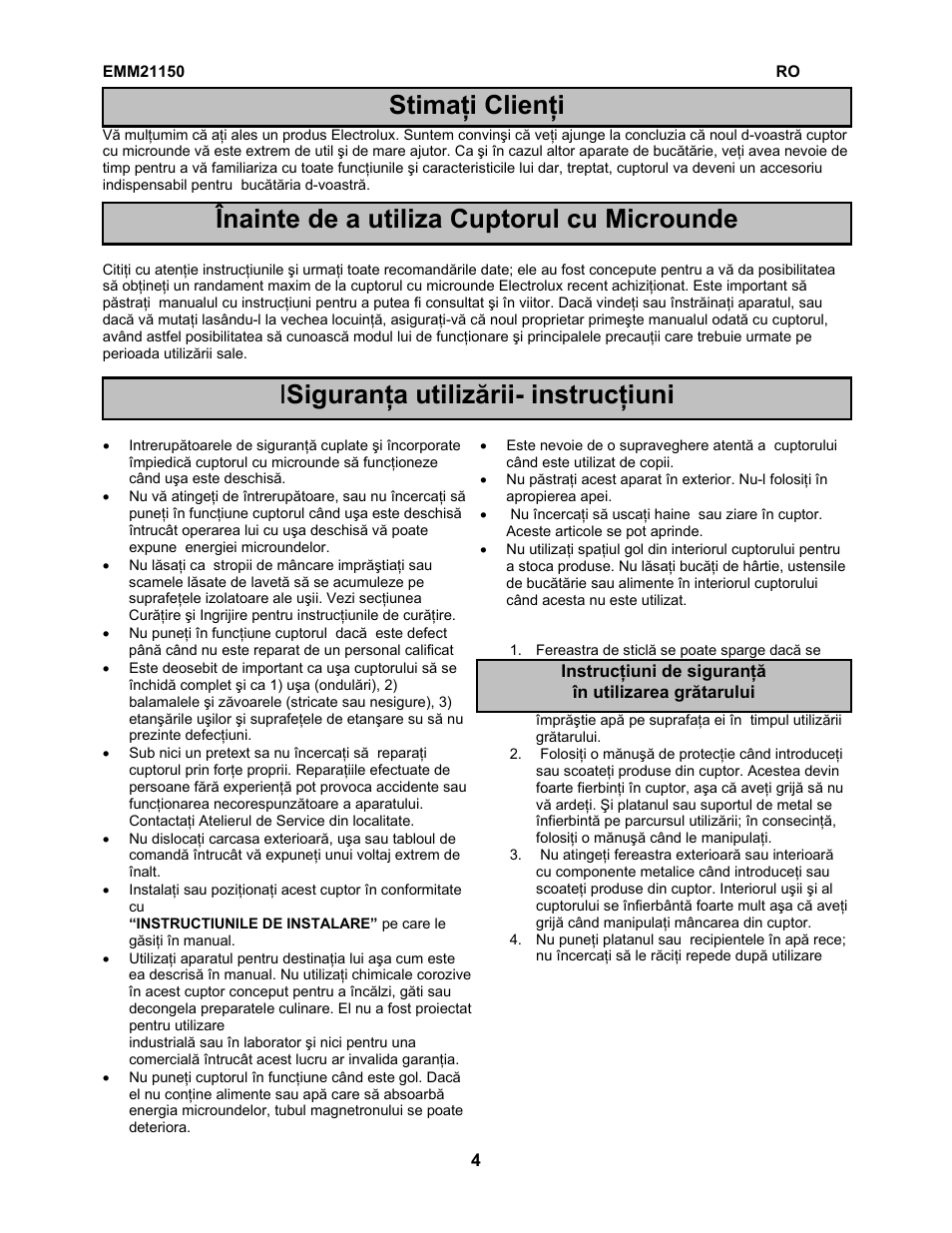 Electrolux EMM21150W User Manual | Page 48 / 180