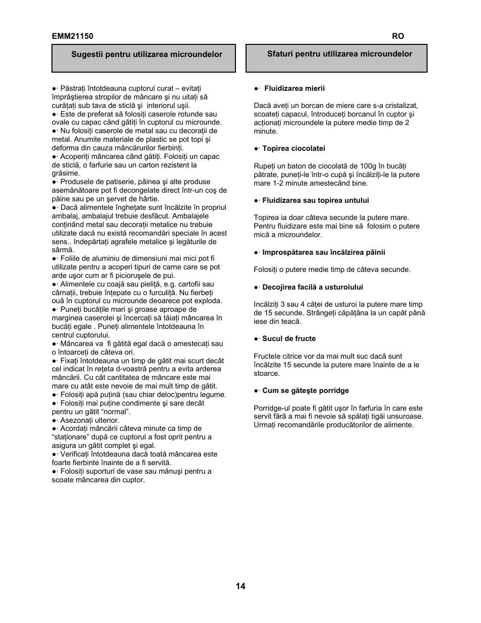 Electrolux EMM21150W User Manual | Page 58 / 180