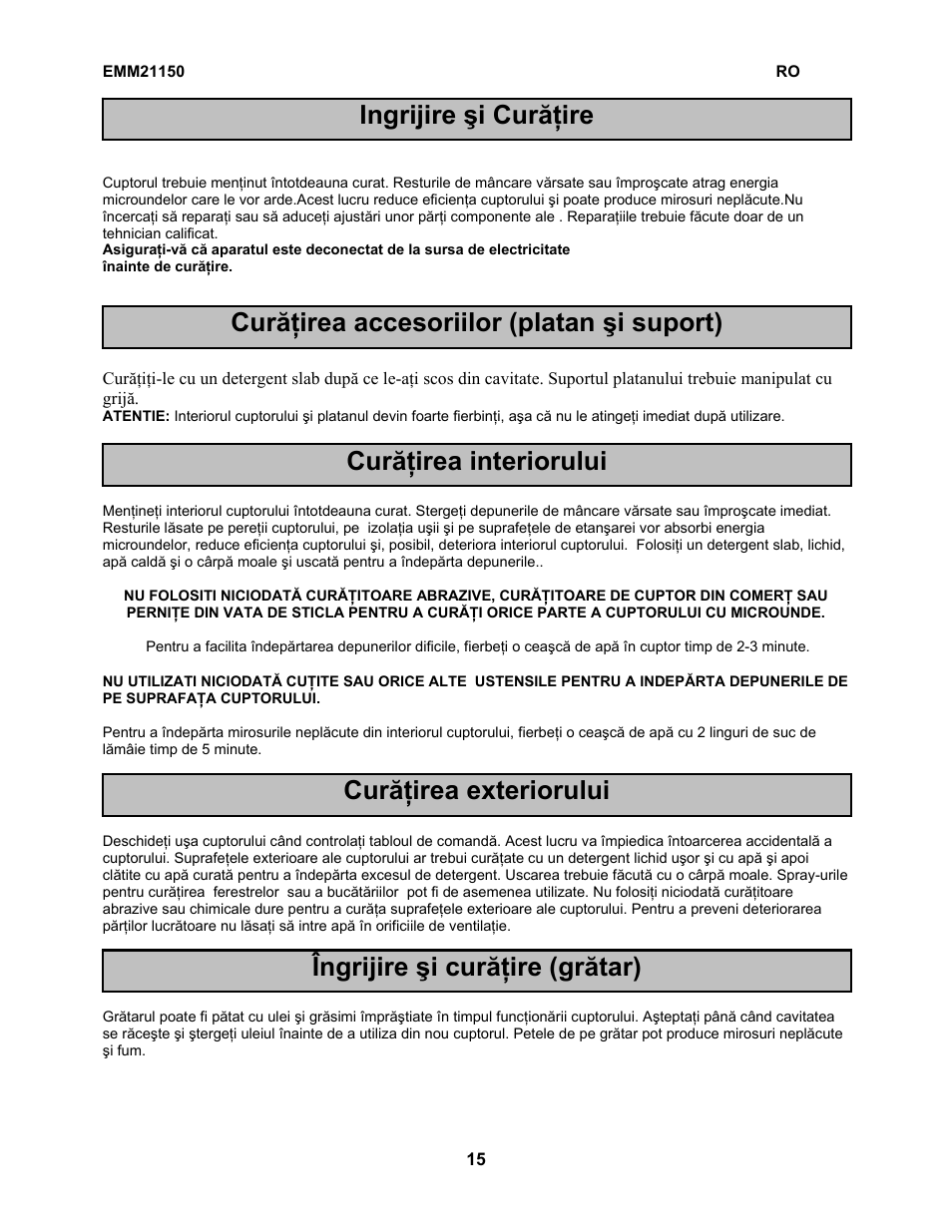 Electrolux EMM21150W User Manual | Page 59 / 180