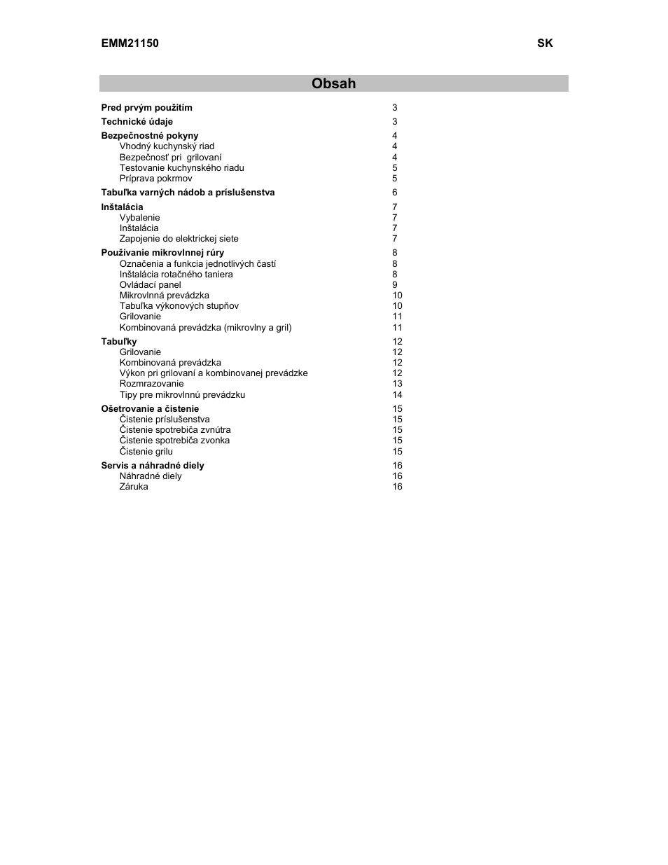 Electrolux EMM21150W User Manual | Page 62 / 180
