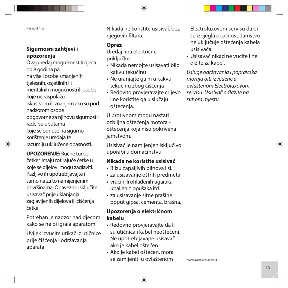 Electrolux ZCS2560C User Manual | Page 13 / 60