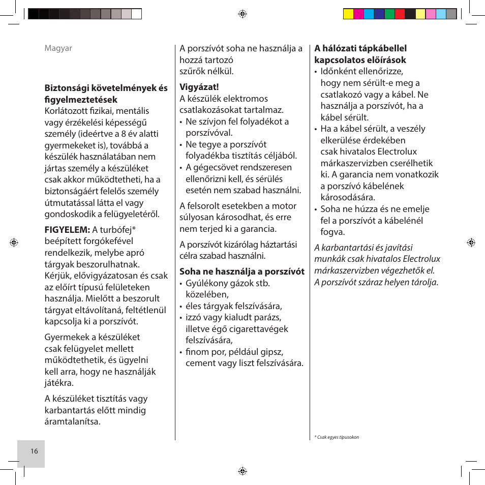 Electrolux ZCS2560C User Manual | Page 16 / 60