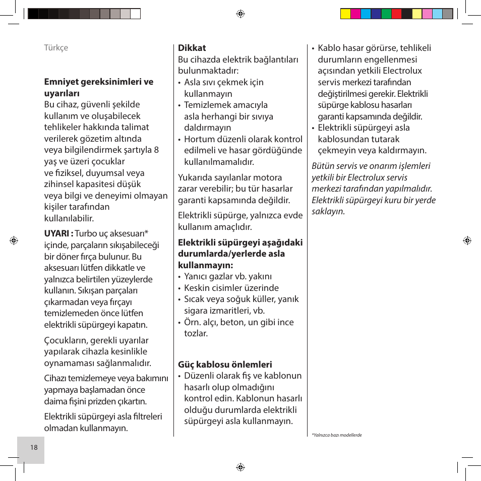 Electrolux ZCS2560C User Manual | Page 18 / 60