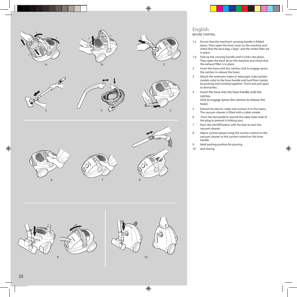 English | Electrolux ZCS2560C User Manual | Page 20 / 60