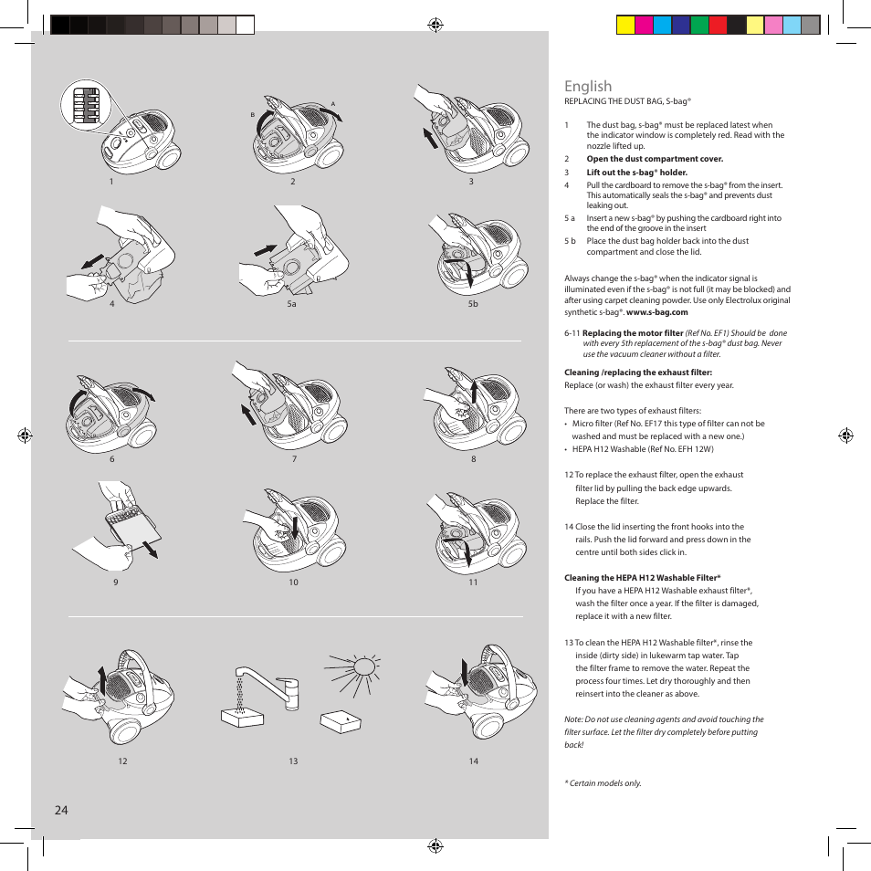 English | Electrolux ZCS2560C User Manual | Page 24 / 60