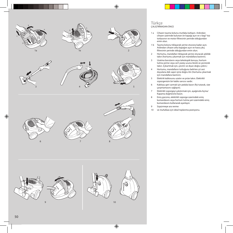 Türkçe | Electrolux ZCS2560C User Manual | Page 50 / 60