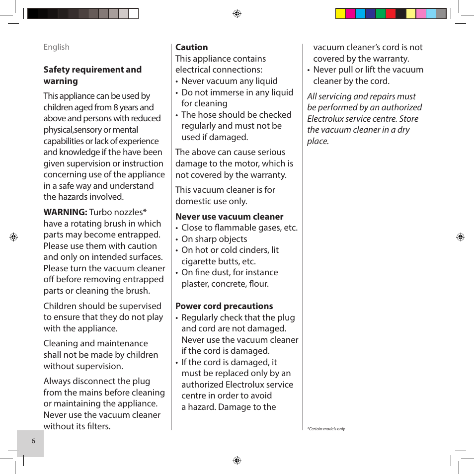 Electrolux ZCS2560C User Manual | Page 6 / 60