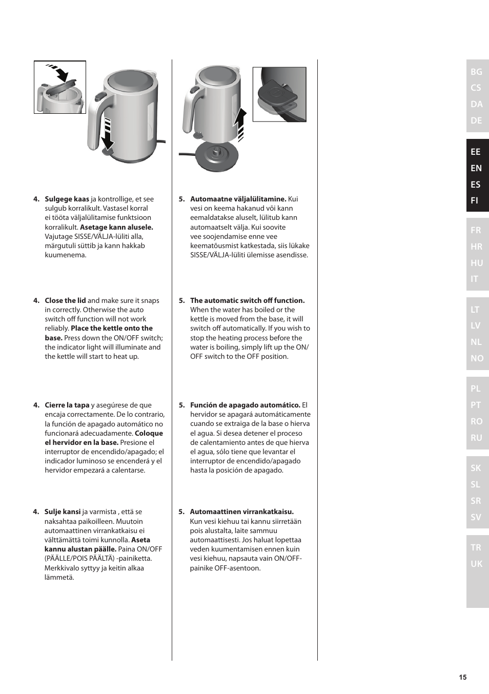 Electrolux EEWA3200 User Manual | Page 15 / 60