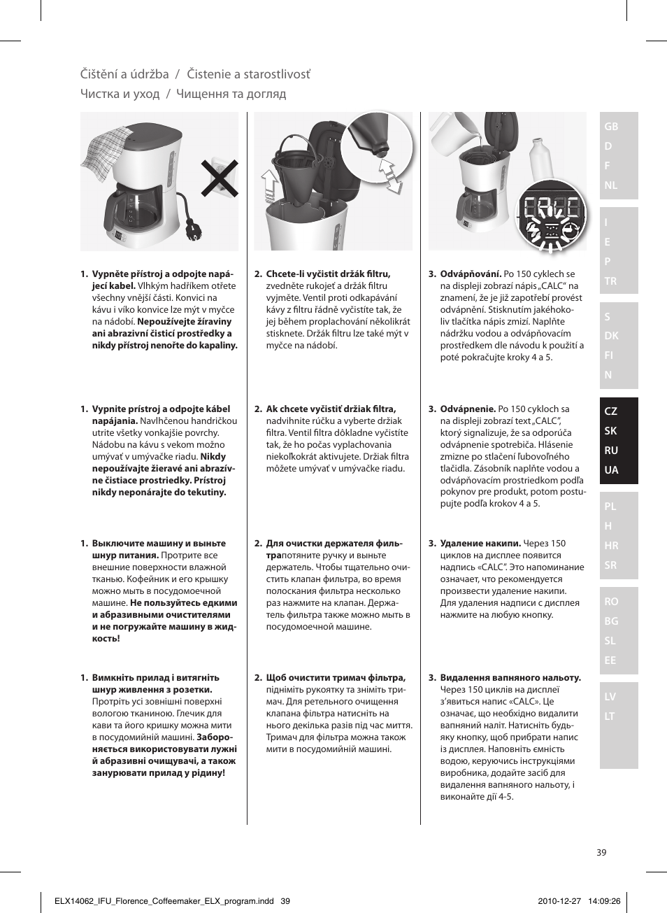 Electrolux EKF5220 User Manual | Page 39 / 72