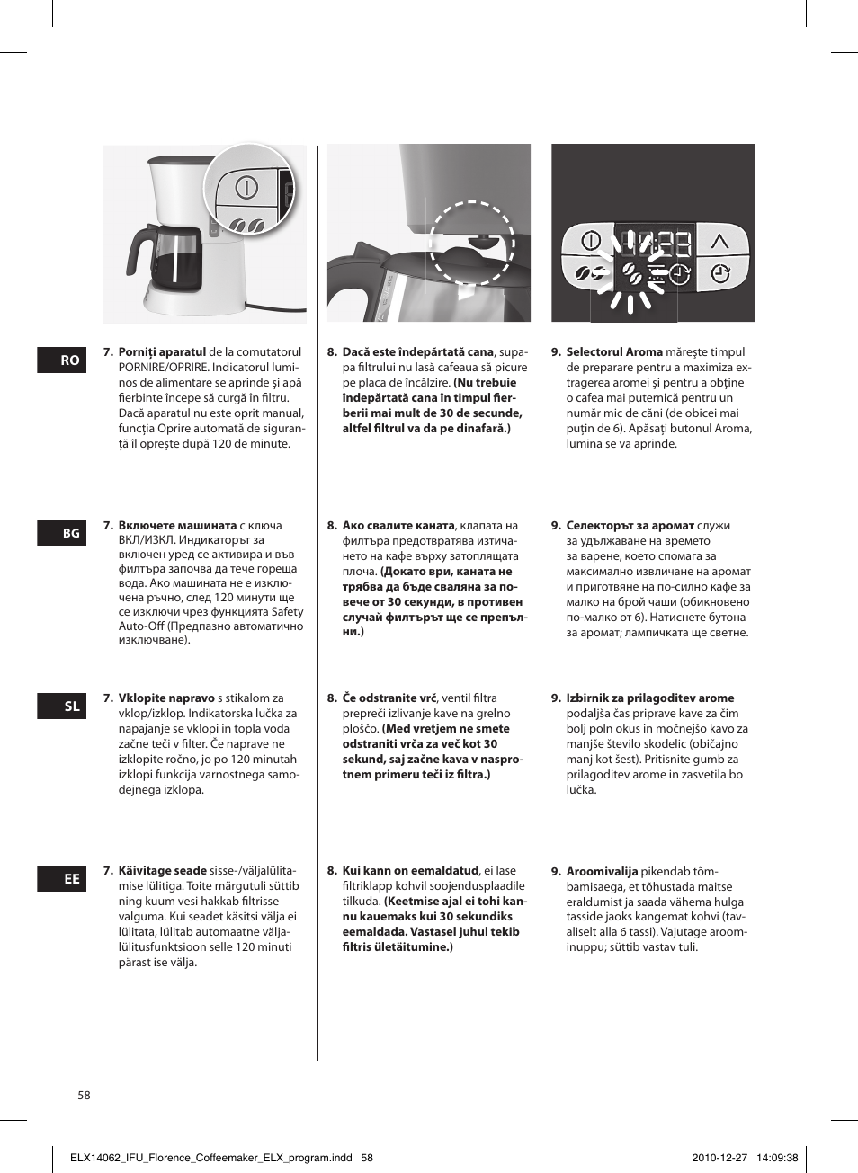 Electrolux EKF5220 User Manual | Page 58 / 72