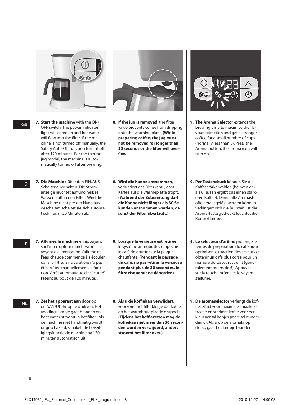 Electrolux EKF5220 User Manual | Page 8 / 72