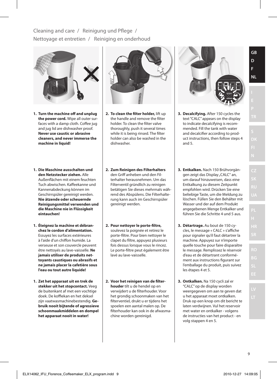 Electrolux EKF5220 User Manual | Page 9 / 72