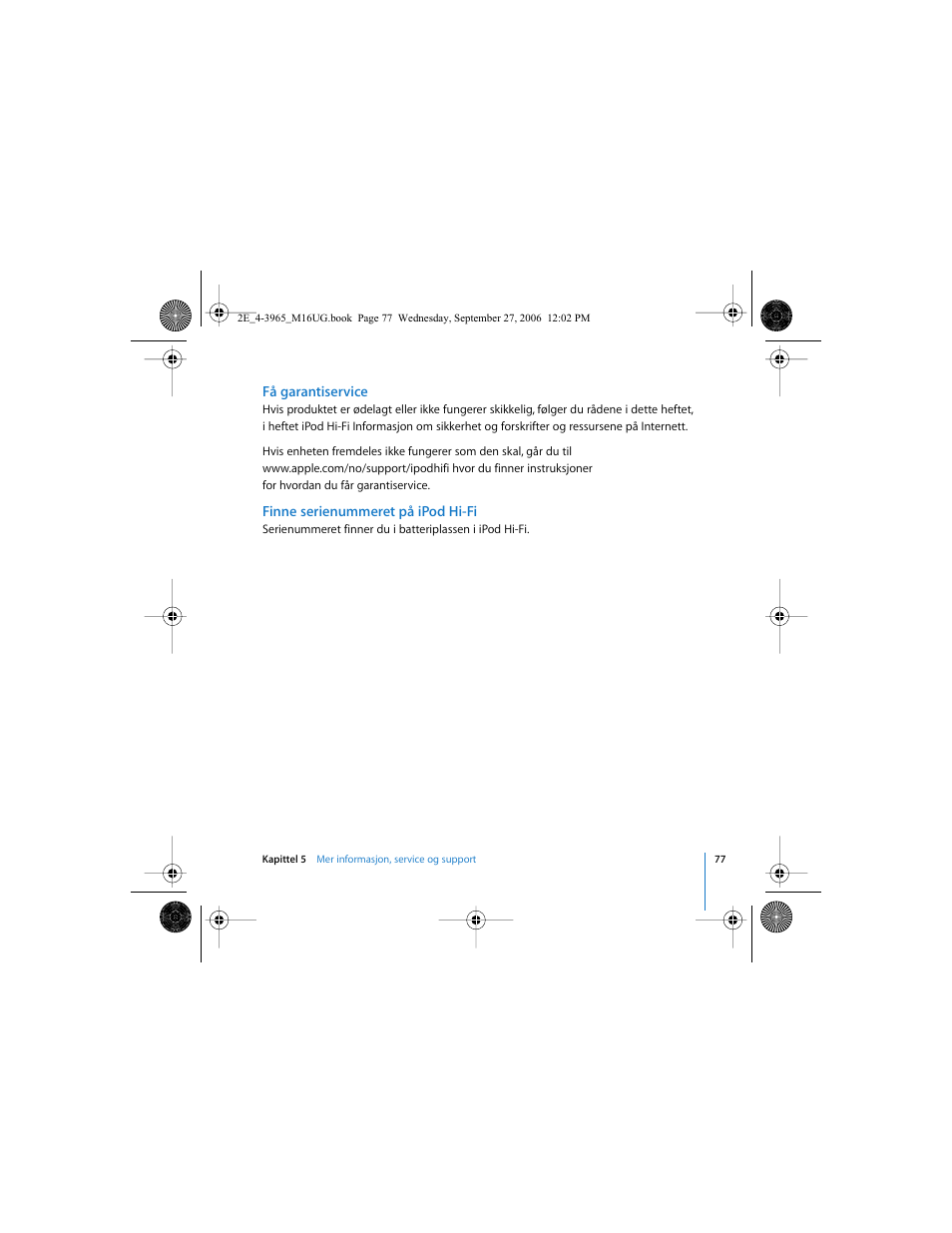 Apple iPod Hi-Fi User Manual | Page 77 / 102