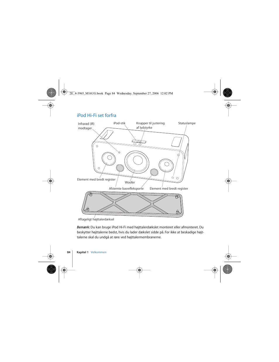 Ipod hi-fi set forfra | Apple iPod Hi-Fi User Manual | Page 84 / 102